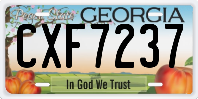 GA license plate CXF7237