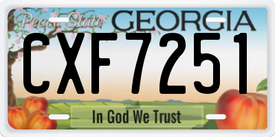 GA license plate CXF7251