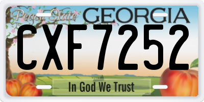 GA license plate CXF7252
