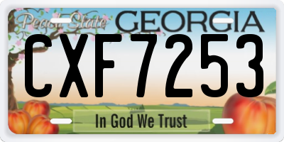 GA license plate CXF7253