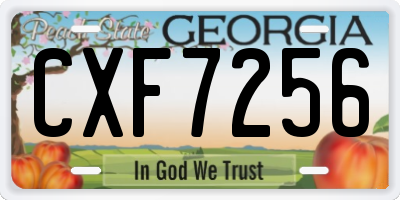 GA license plate CXF7256