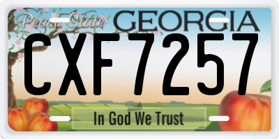 GA license plate CXF7257