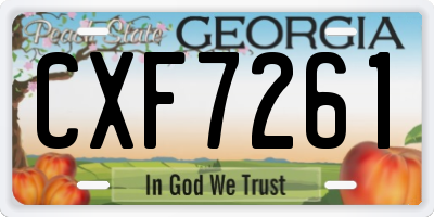 GA license plate CXF7261