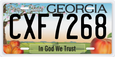 GA license plate CXF7268