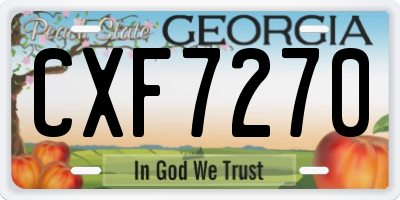 GA license plate CXF7270