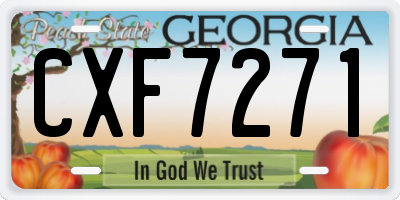 GA license plate CXF7271