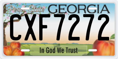 GA license plate CXF7272