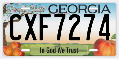 GA license plate CXF7274