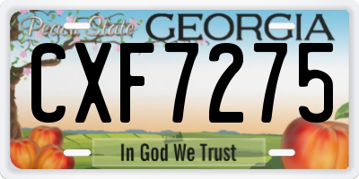 GA license plate CXF7275