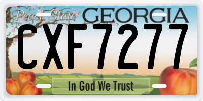 GA license plate CXF7277