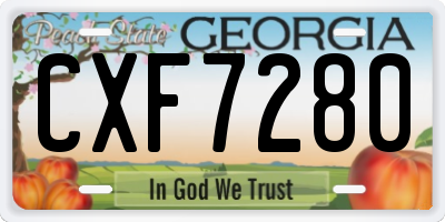 GA license plate CXF7280