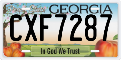GA license plate CXF7287