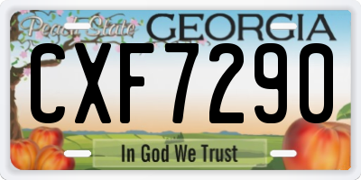 GA license plate CXF7290