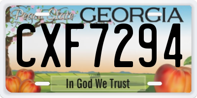 GA license plate CXF7294