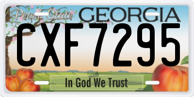 GA license plate CXF7295