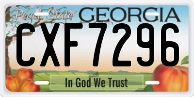 GA license plate CXF7296