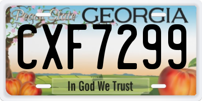GA license plate CXF7299