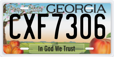 GA license plate CXF7306