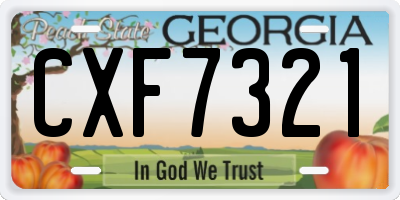 GA license plate CXF7321
