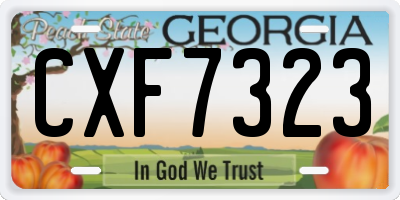 GA license plate CXF7323