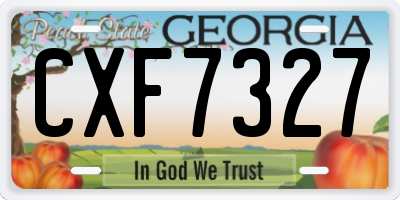 GA license plate CXF7327