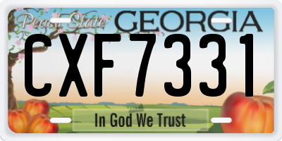 GA license plate CXF7331