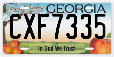 GA license plate CXF7335