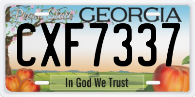 GA license plate CXF7337