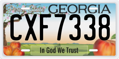 GA license plate CXF7338