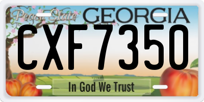 GA license plate CXF7350