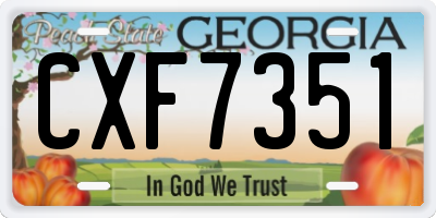 GA license plate CXF7351