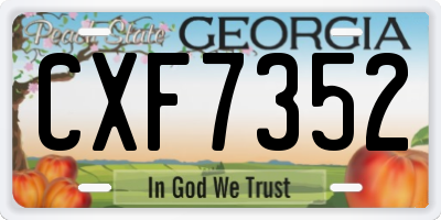 GA license plate CXF7352