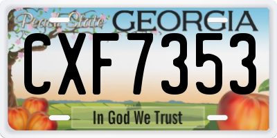 GA license plate CXF7353