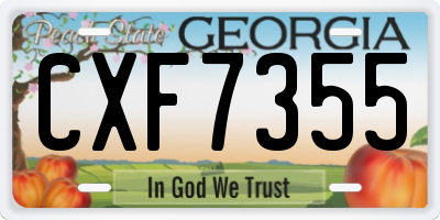 GA license plate CXF7355