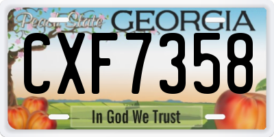 GA license plate CXF7358