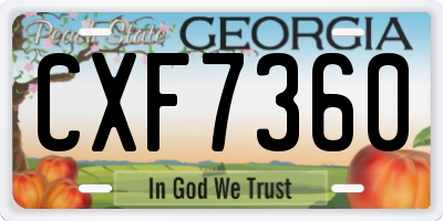 GA license plate CXF7360