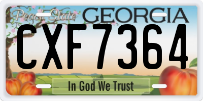 GA license plate CXF7364