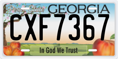 GA license plate CXF7367