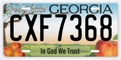 GA license plate CXF7368