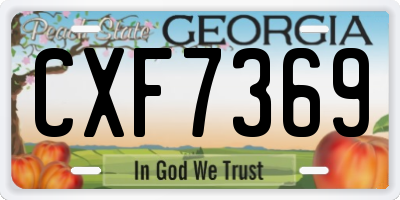 GA license plate CXF7369