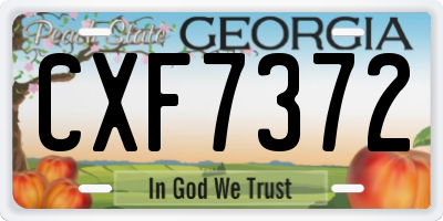 GA license plate CXF7372