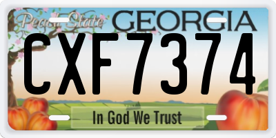 GA license plate CXF7374