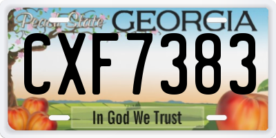 GA license plate CXF7383