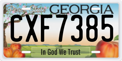 GA license plate CXF7385