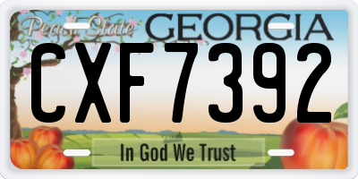 GA license plate CXF7392