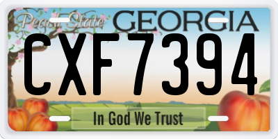 GA license plate CXF7394
