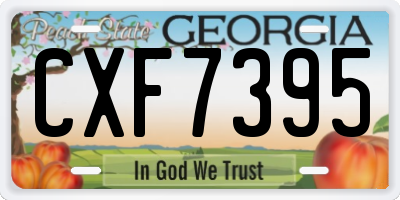 GA license plate CXF7395