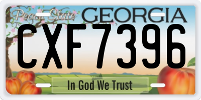 GA license plate CXF7396