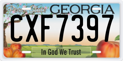 GA license plate CXF7397