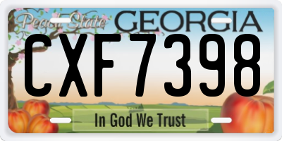 GA license plate CXF7398